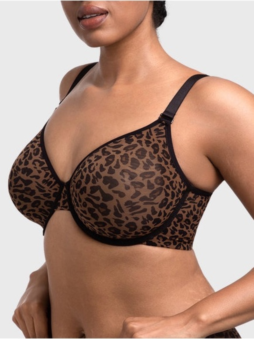 HSIA Leopard Wild Unlined No Padding Mesh Underwire Bra Size 38i